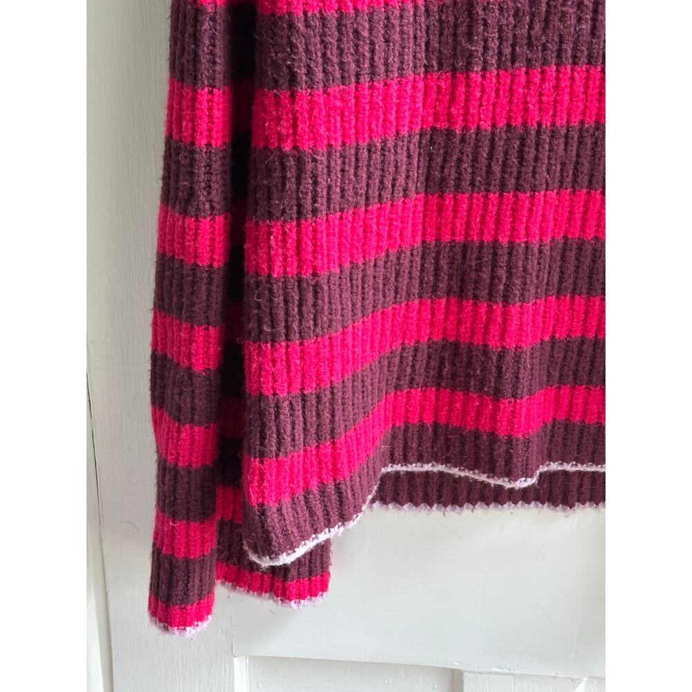 Maeve by Anthropologie Striped Yak Blend Sweater – Pink & Brown | Size Medium - Picture 6 of 9